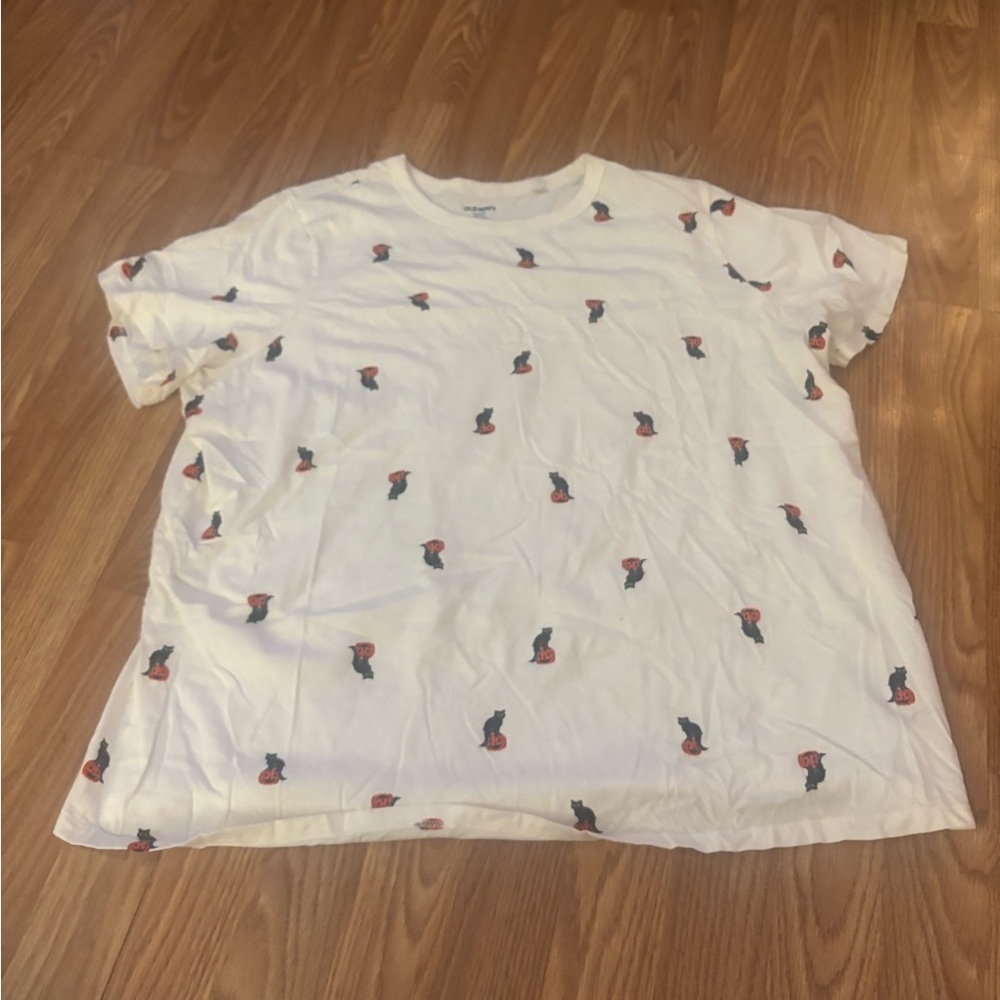 Halloween Crewneck Black Cats/Pumpkins Top Size XXL Tall